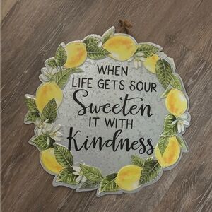 Lemon-Themed Decorative Tim Metal Sign